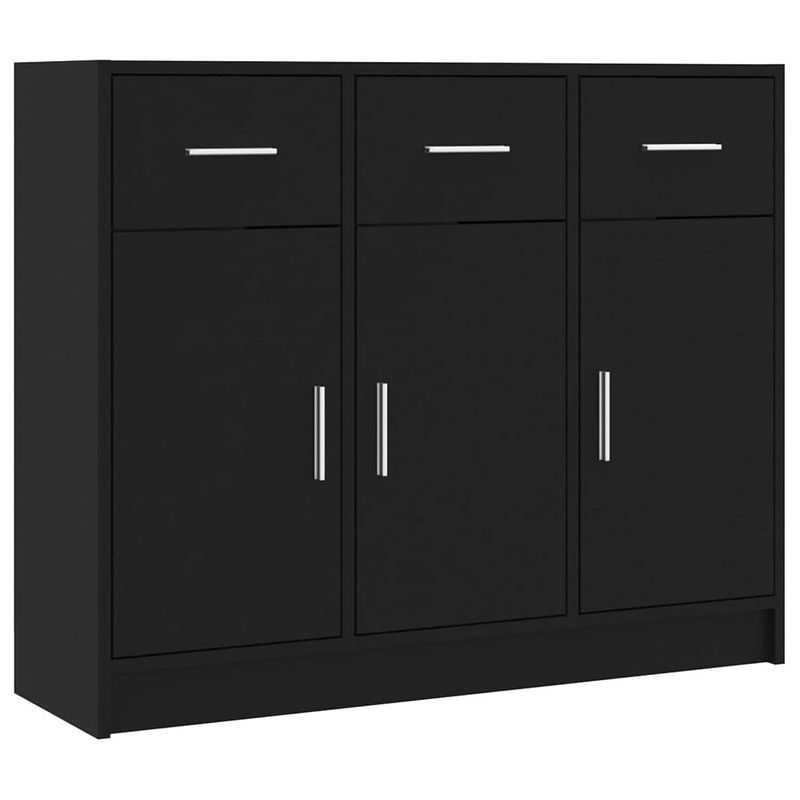 Foto van Vidaxl dressoir 91x28x75 cm bewerkt hout zwart