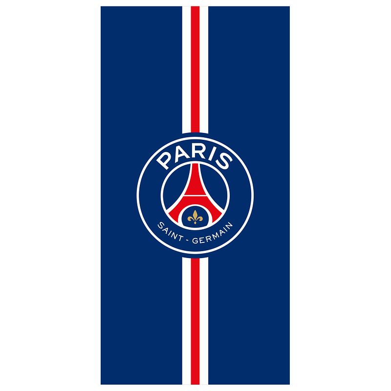 Foto van Paris saint germain strandlaken stripe - 75 x 150 cm - blauw