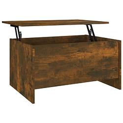 Foto van The living store salontafel lift-top - gerookt eiken - 80 x 55.5 x 41.5 cm - opbergoplossing