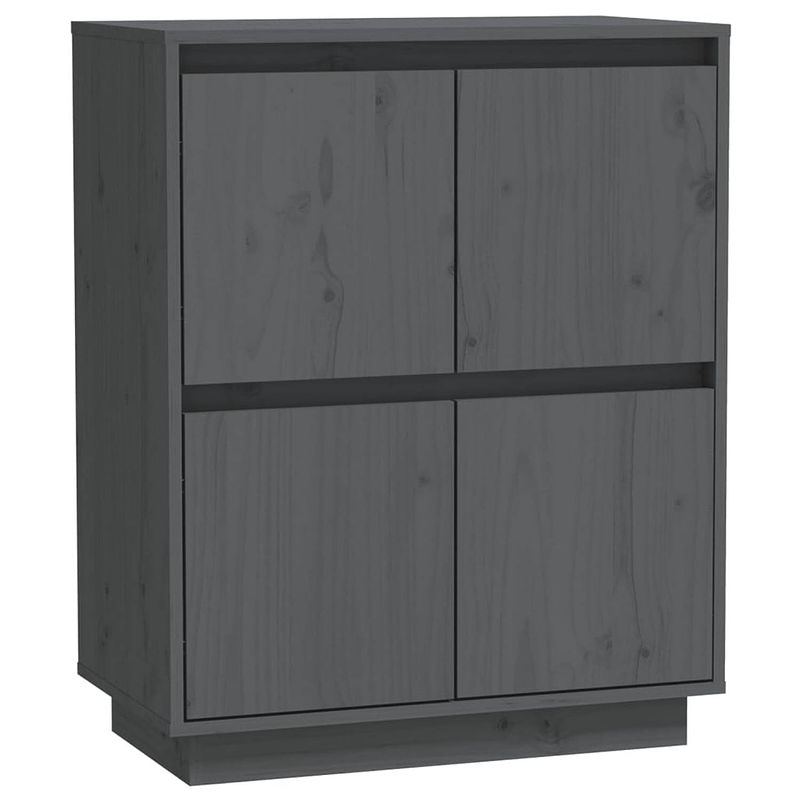 Foto van Vidaxl dressoir 60x34x75 cm massief grenenhout grijs