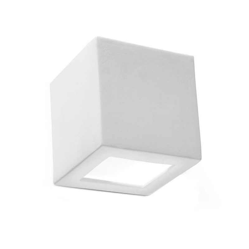 Foto van Sollux wandlamp leo e27 gips wit