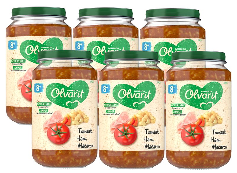 Foto van Olvarit tomaat ham macaroni 8+ maanden 200g bij jumbo
