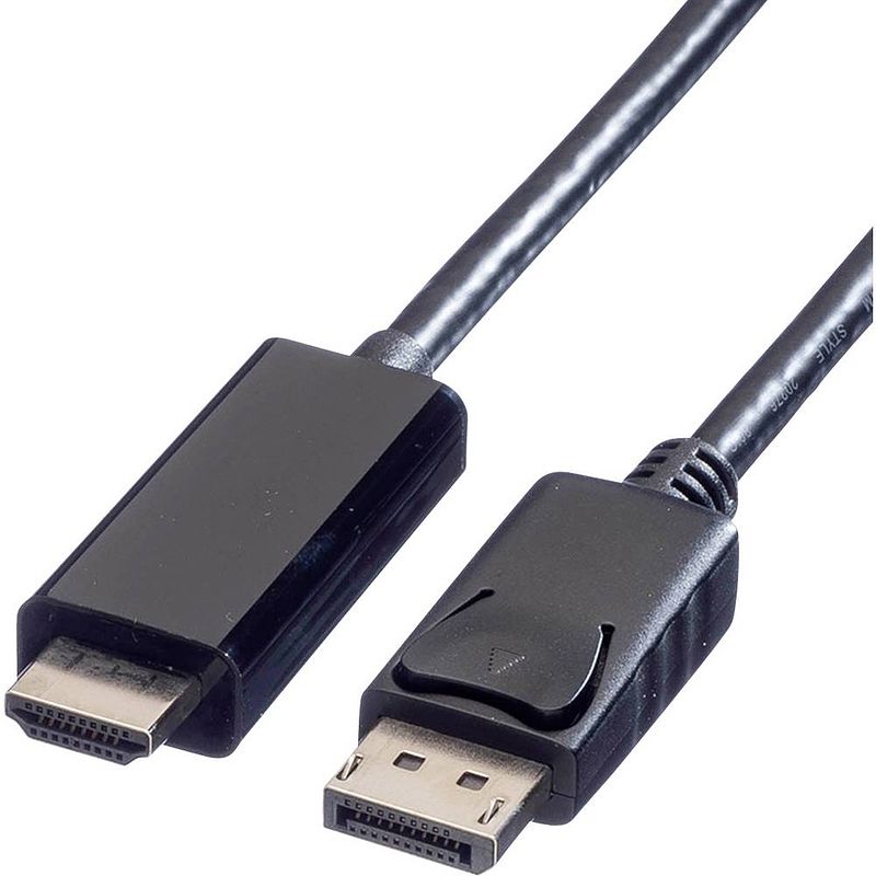 Foto van Value displayport / hdmi adapterkabel displayport stekker, hdmi-a stekker 1.00 m zwart 11.99.5785 afgeschermd displayport-kabel