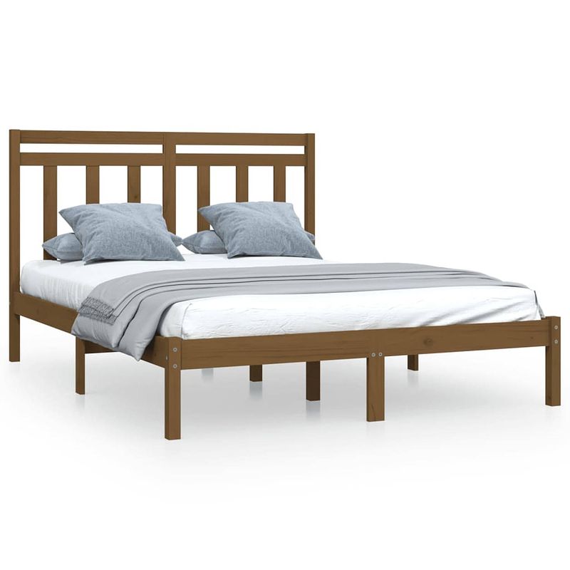 Foto van Vidaxl bedframe massief hout honingbruin 120x200 cm