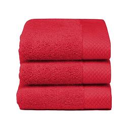 Foto van Seahorse pure gastendoek - 3 stuks - rood