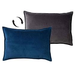 Foto van Dutch decor fay - kussenhoes velvet insignia blue 40x60 cm - blauw - blauw