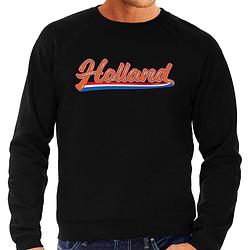 Foto van Grote maten zwarte fan sweater / trui holland met nederlandse wimpel ek/ wk voor heren 4xl - feesttruien