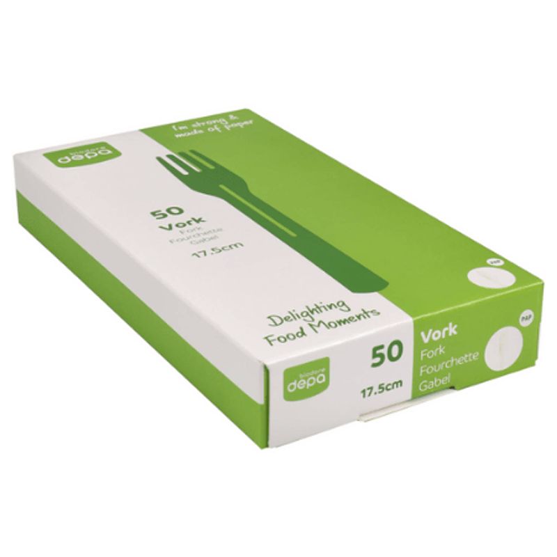 Foto van Biodore vork papier fsc 175 mm (50 stuks)