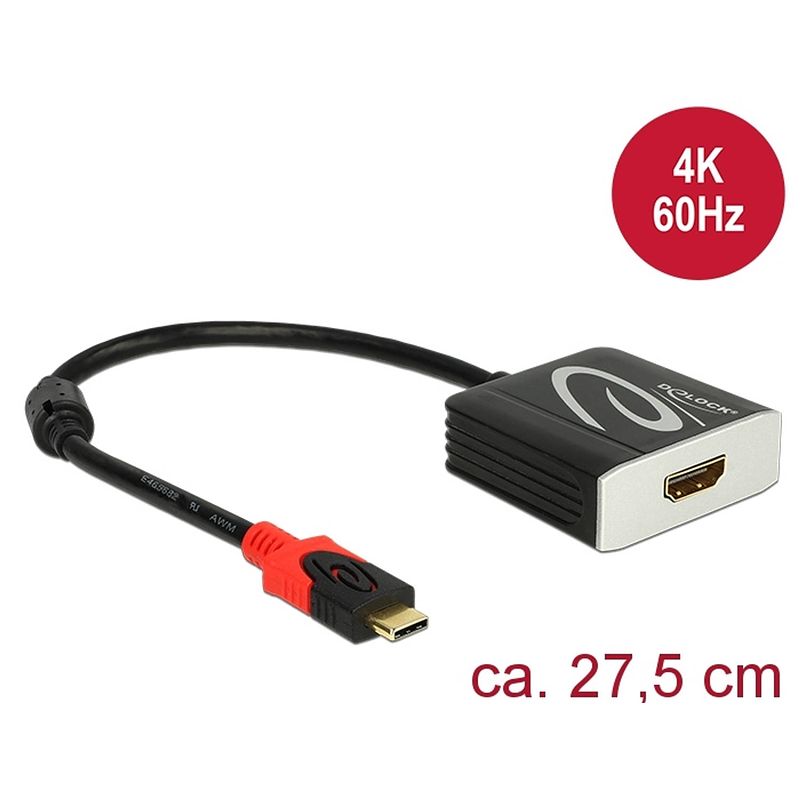 Foto van Delock adapter usb type-c male naar hdmi female (dp alt mode) 4k 60 hz