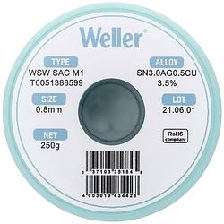 Foto van Weller wsw sac m1 soldeertin, loodvrij spoel sn3,0ag0,5cu 250 g 0.8 mm