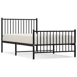 Foto van Vidaxl bedframe met hoofd- en voeteneinde metaal zwart 100x190 cm