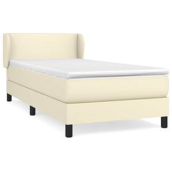 Foto van The living store boxspringbed vapour - bed - 203x83x78/88 cm - kunstleer - hoofdbord verstelbaar - pocketvering matras