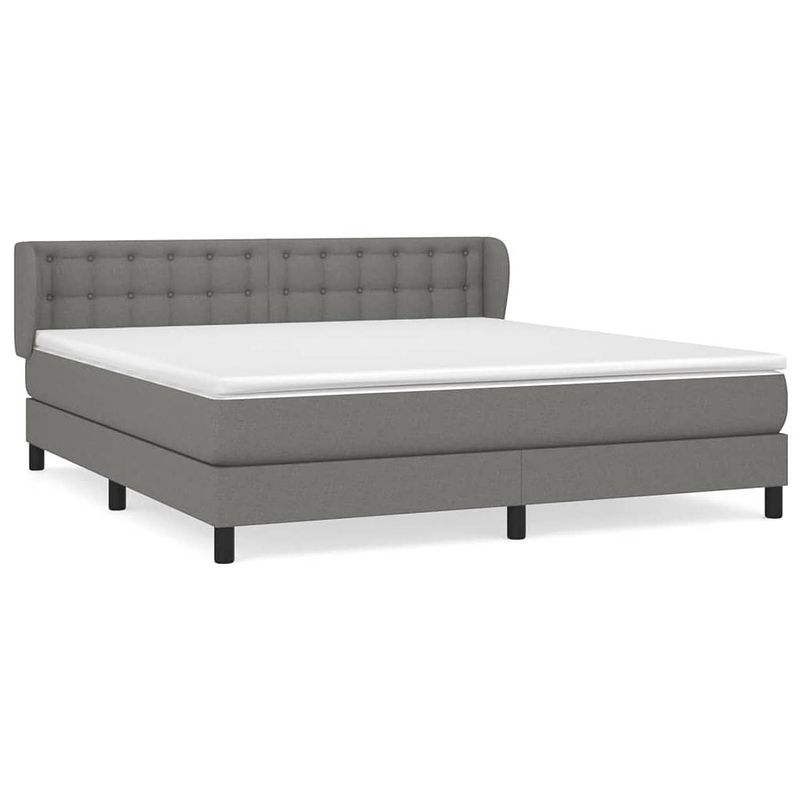 Foto van The living store boxspring met matras stof donkergrijs 180x200 cm - bed