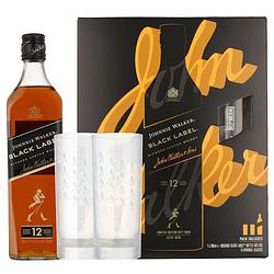Foto van Johnnie walker black label limited edition + 2 glazen 70cl whisky