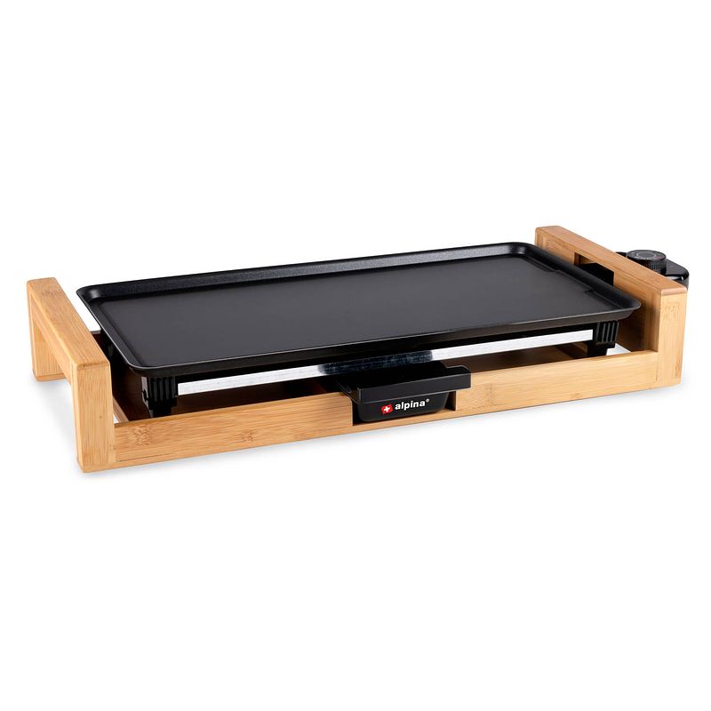 Foto van Alpina teppanyaki bakplaat - 2000w - elektrische tafelgrill - 43 x 22.5 cm