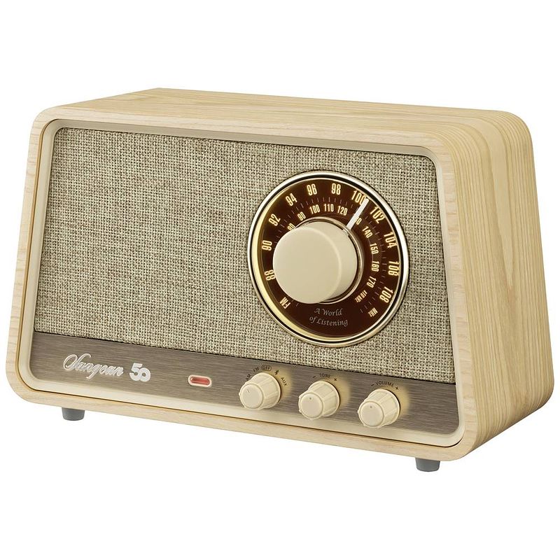 Foto van Sangean premium wooden cabinet wr-101 radio am, fm bluetooth, aux, fm hout (licht)