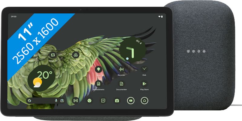 Foto van Google pixel tablet 256gb wifi grijs + nest audio charcoal