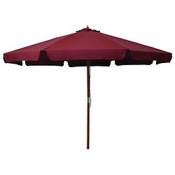 Foto van Vidaxl parasol met houten paal 330 cm bordeauxrood