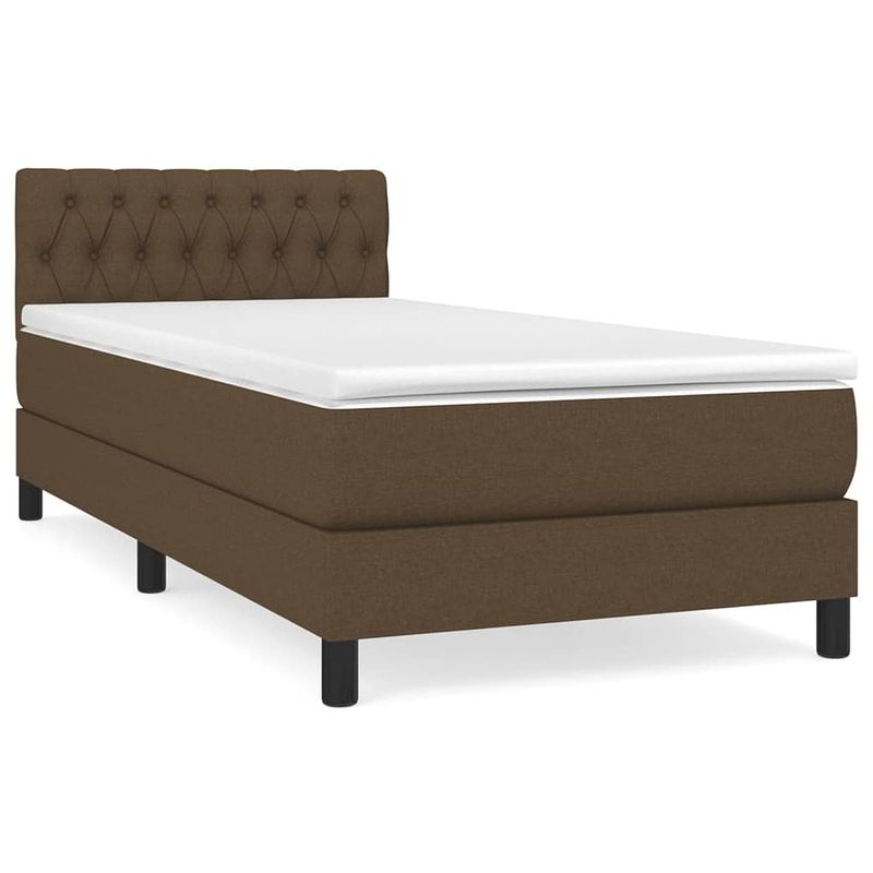 Foto van The living store boxspringbed - comfort - bed - 203 x 90 x 78/88 cm - donkerbruin