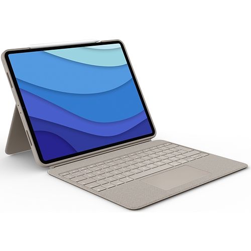 Foto van Logitech tablet toetsenbord combo touch ipad pro 12.9 inch zand