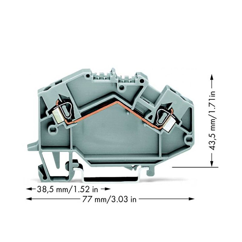 Foto van Wago 780-601 doorgangsklem 5 mm spanveer toewijzing: l grijs 50 stuk(s)