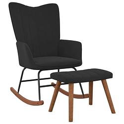 Foto van Vidaxl schommelstoel met voetenbank fluweel zwart