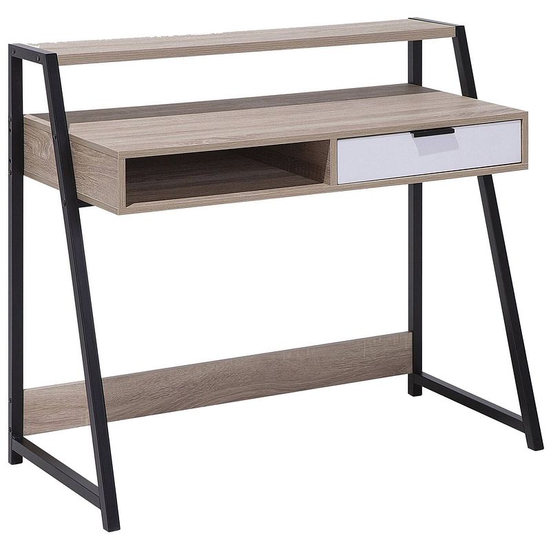 Foto van Beliani calvin - bureau-lichte houtkleur-mdf