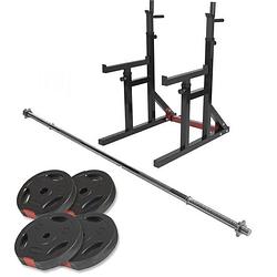 Foto van Gorilla sports multi squat rack met 40 kg set gripper kunststof (30 mm)