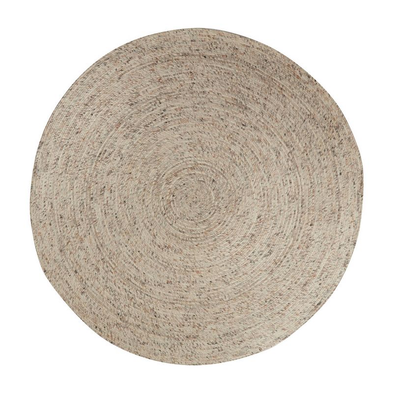 Foto van Rond wollen vloerkleed gapo beige/wit gemeleerd