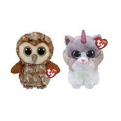 Foto van Ty - knuffel - beanie buddy - percy owl & asher cat