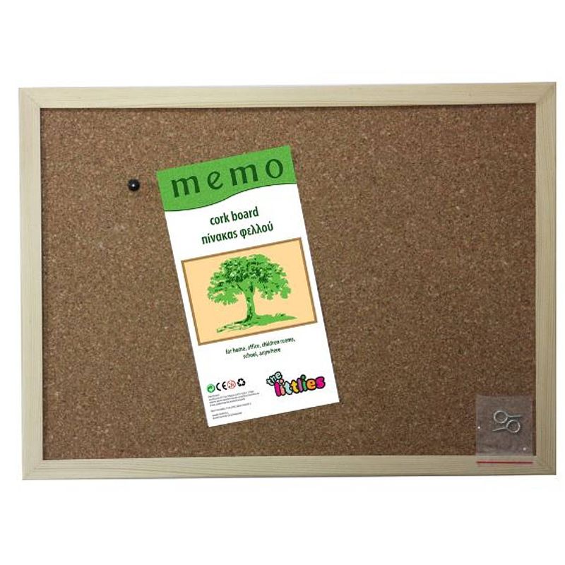 Foto van The littlies prikbord junior 60 x 90 cm hout/kurk bruin