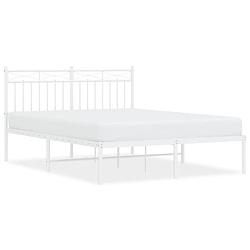 Foto van Vidaxl bedframe met hoofdbord metaal wit 140x190 cm