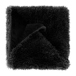 Foto van Unique living olaf fleece plaid - fleece polyester - 150x200 cm - black