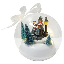 Foto van Peha bol met kerstscène led 12 x 13 cm glas transparant