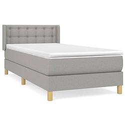 Foto van The living store boxspringbed - comfort plus - bed - 90x190 cm - lichtgrijs