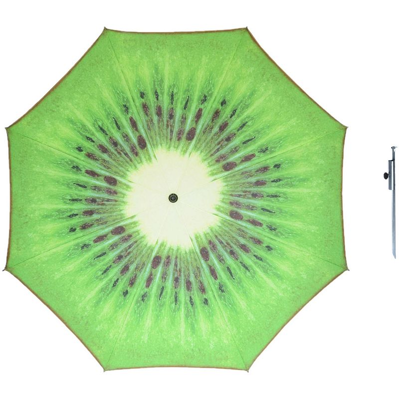 Foto van Parasol - kiwi fruit - d160 cm - incl. draagtas - parasolharing - 49 cm - parasols