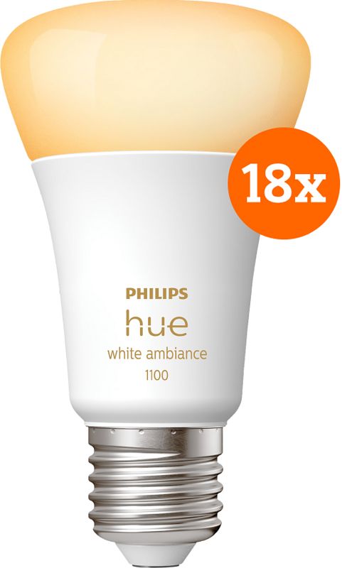 Foto van Philips hue white ambiance e27 1100lm 18-pack