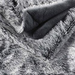 Foto van Wicotex plaid-dekens- kunst bont antartic 180x220cm grijs polyester hoog polig