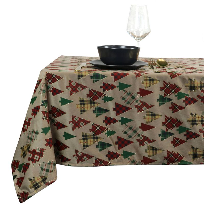 Foto van Unique living tafelkleed kerst - kerstbomen print -polyester -200 x 150 cm - tafellakens