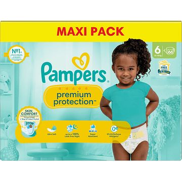 Foto van Pampers premium protection maat 6, 66 luiers aanbieding bij jumbo | 30% korting