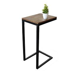 Foto van Bijzettafel industrieel jerry 69cm hoog duurzaam mangohout laptoptafel mango side table