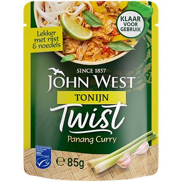 Foto van John west tonijn twist panang curry met citroengras msc 85g bij jumbo