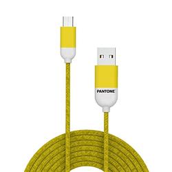 Foto van Micro-usb kabel, geel - rubber - celly pantone