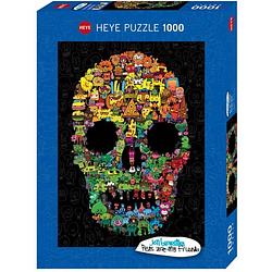 Foto van Heye puzzel doodle skull - 1000 stukjes