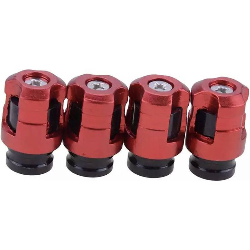 Foto van Tt-products ventieldoppen screw-on red aluminium 4 stuks rood