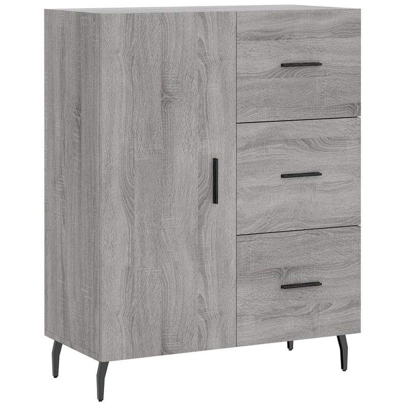 Foto van Vidaxl dressoir 69,5x34x90 cm bewerkt hout grijs sonoma eikenkleurig