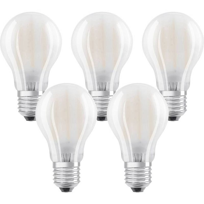 Foto van Osram 4058075090620 led-lamp energielabel e (a - g) e27 peer 7 w = 60 w warmwit (ø x l) 60 mm x 108 mm filament / retro-led 5 stuk(s)