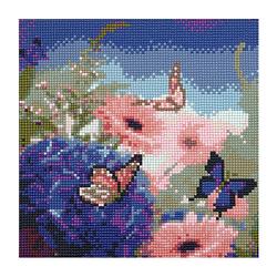Foto van Diamond paint - bloem en vlinder - 30x30 cm