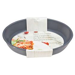 Foto van 1x grijze ovale glazen ovenschalen 2,4 liter 30 x 21 cm - ovenschalen