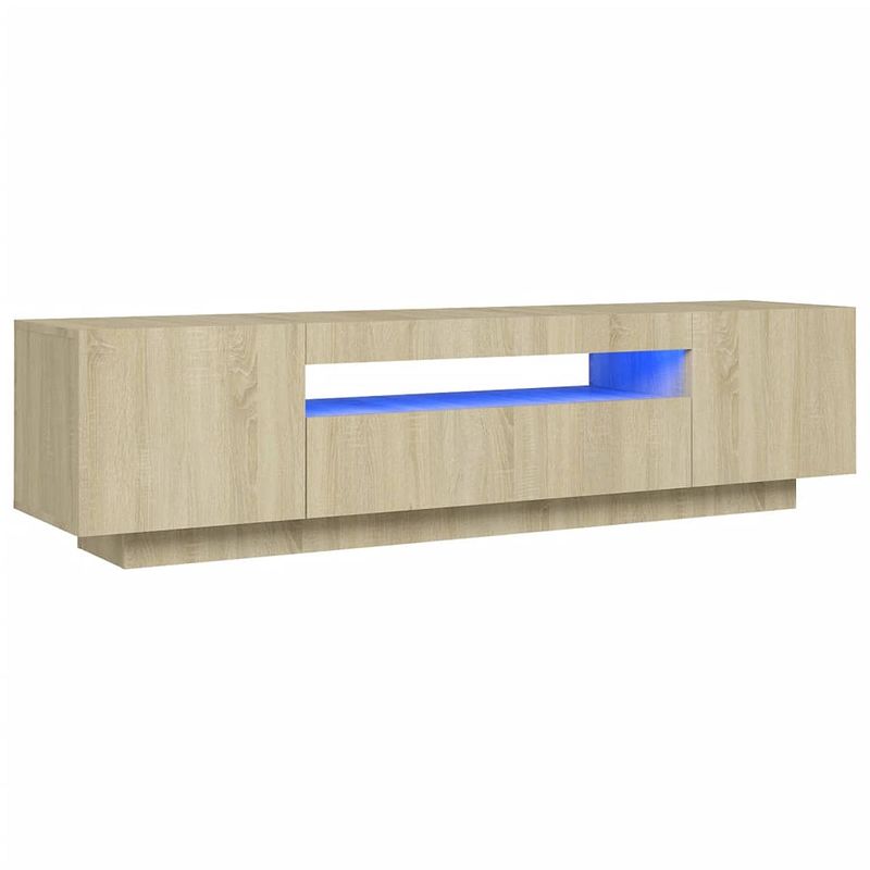 Foto van Vidaxl tv-meubel met led-verlichting 160x35x40 cm sonoma eikenkleurig